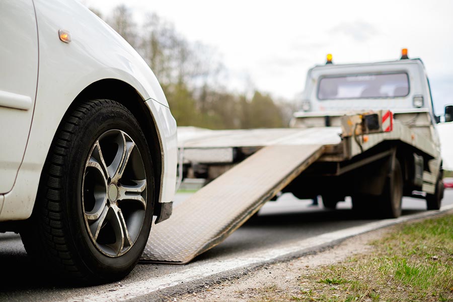 Vehicle being towed